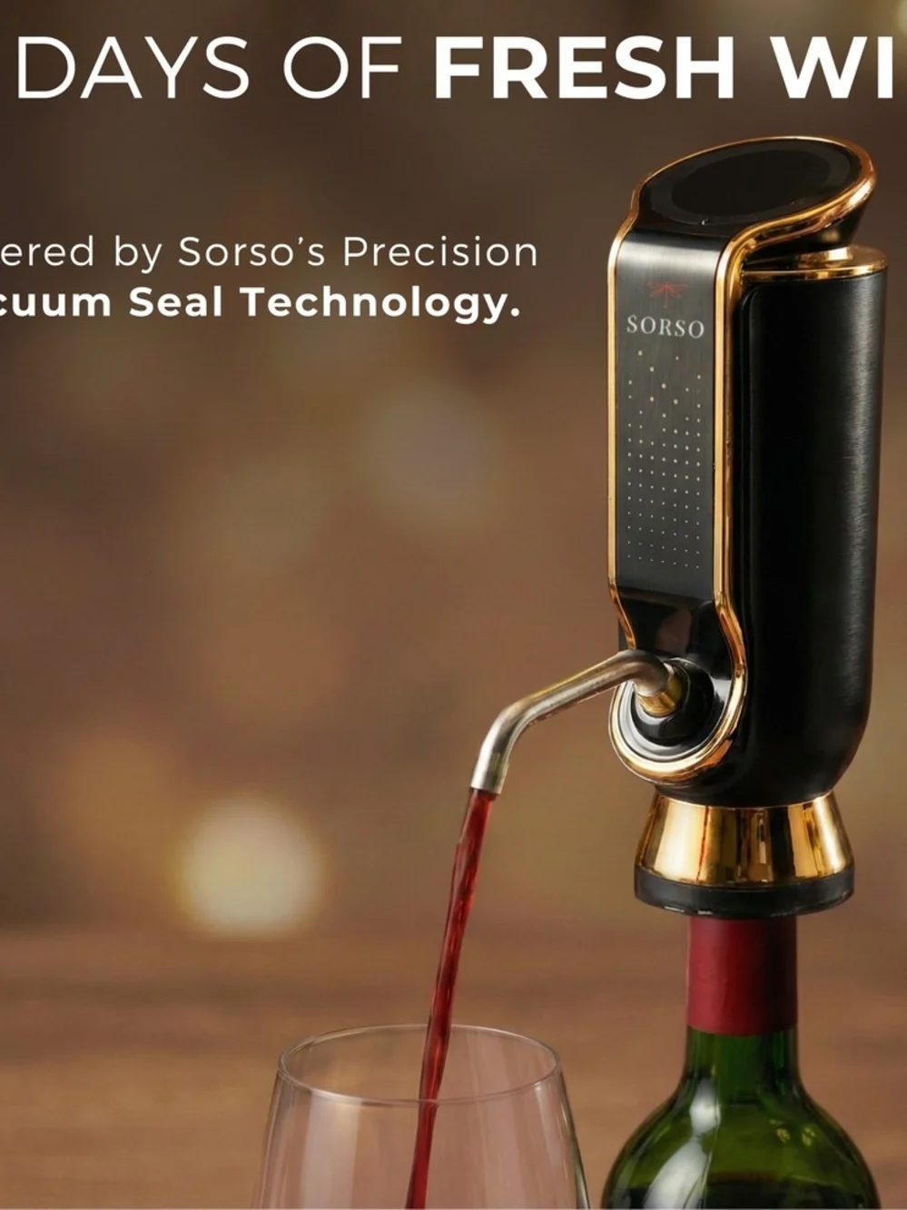 Sorso Wine Aerator, Preserver & Dispenser